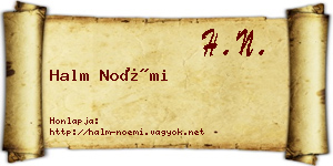 Halm Noémi névjegykártya